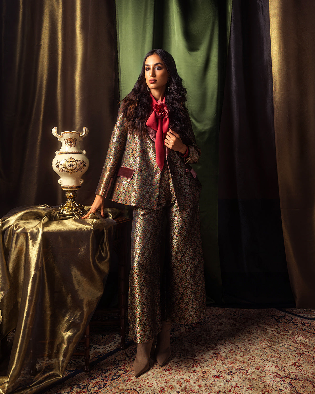 Double Breasted Brocade Jacket