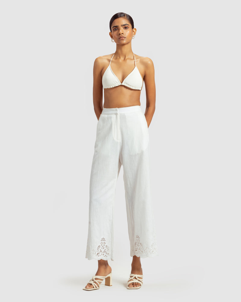 Cutwork Cotton Linen Pant