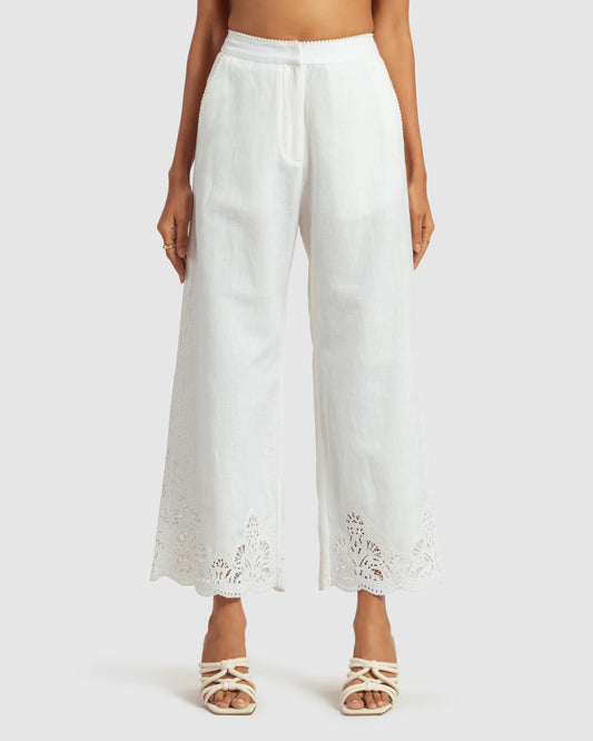 Cutwork Cotton Linen Pant