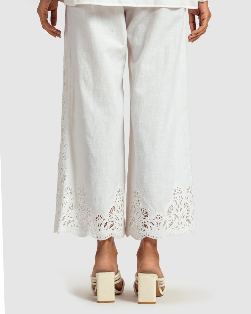 Cutwork Cotton Linen Pant