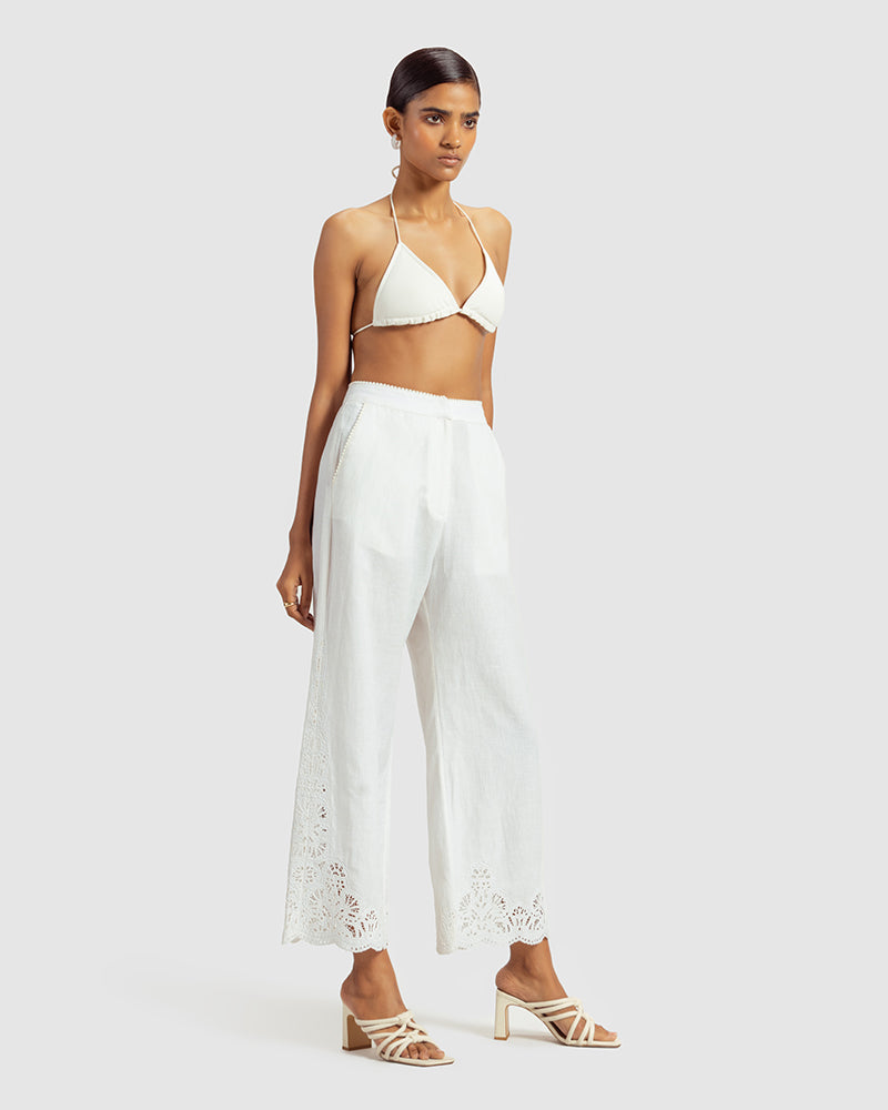 Cutwork Cotton Linen Pant