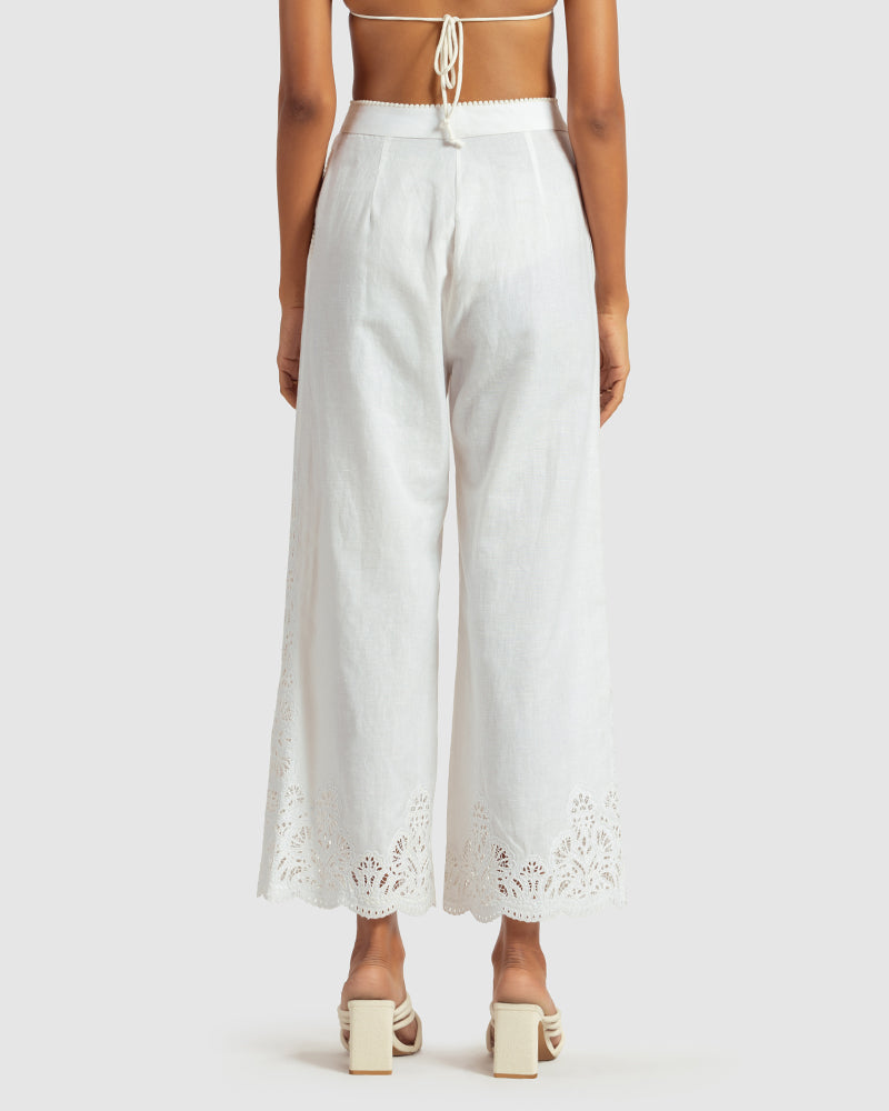 Cutwork Cotton Linen Pant