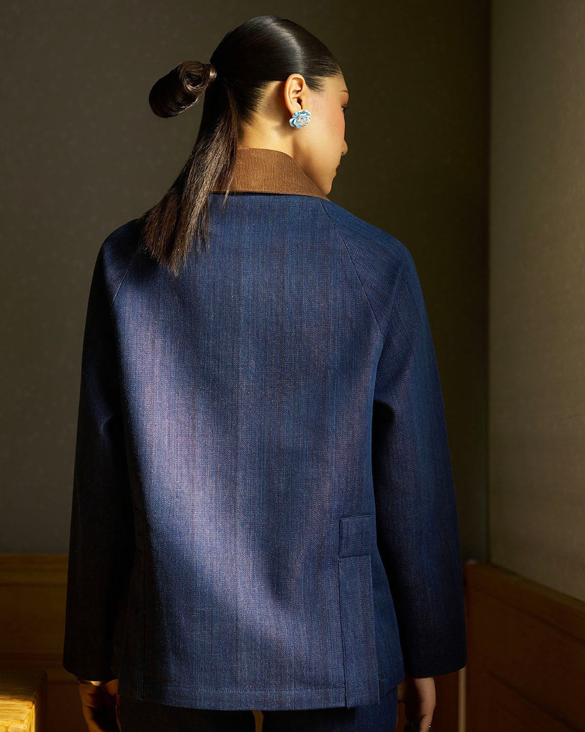 Bowen Cord-Collar Denim Jacket