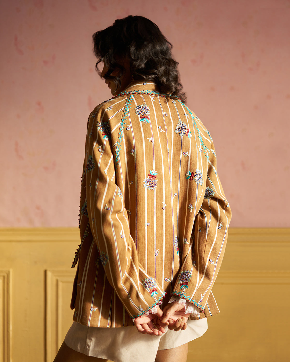 Bowen Hand embroiderd Stripe Denim jacket