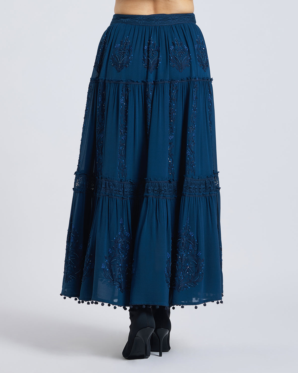 Beaded Aari Tiered Skirt