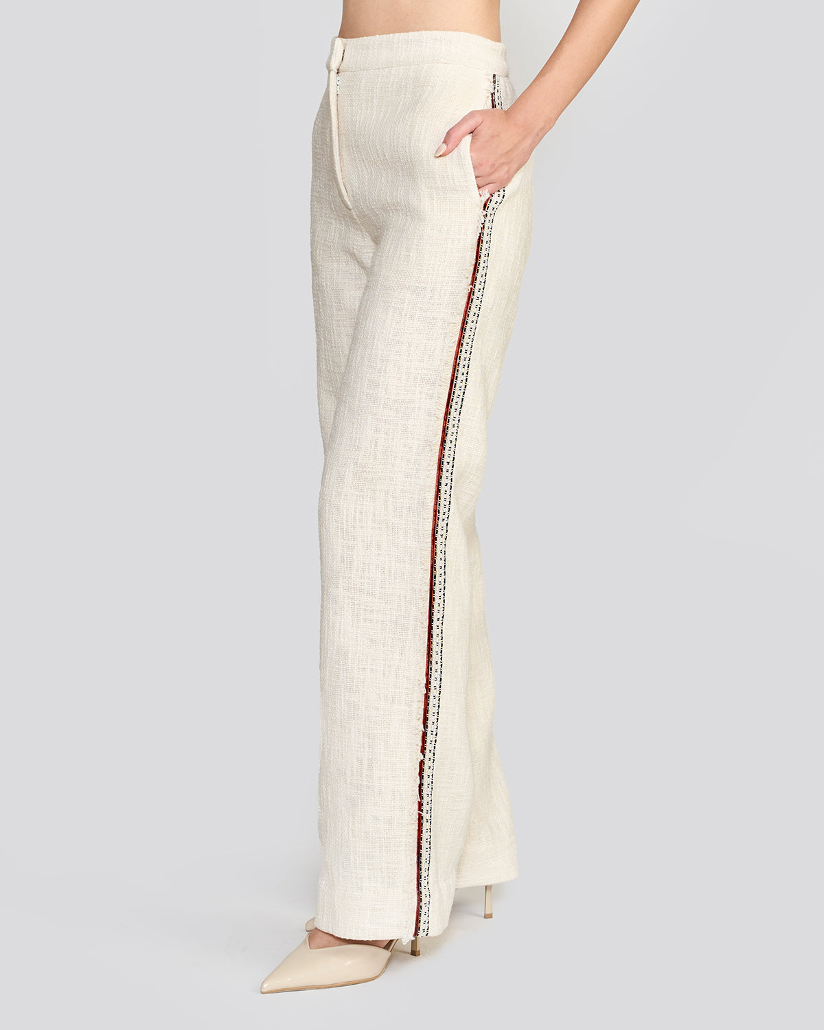 Lydia Ivory Straight Pants