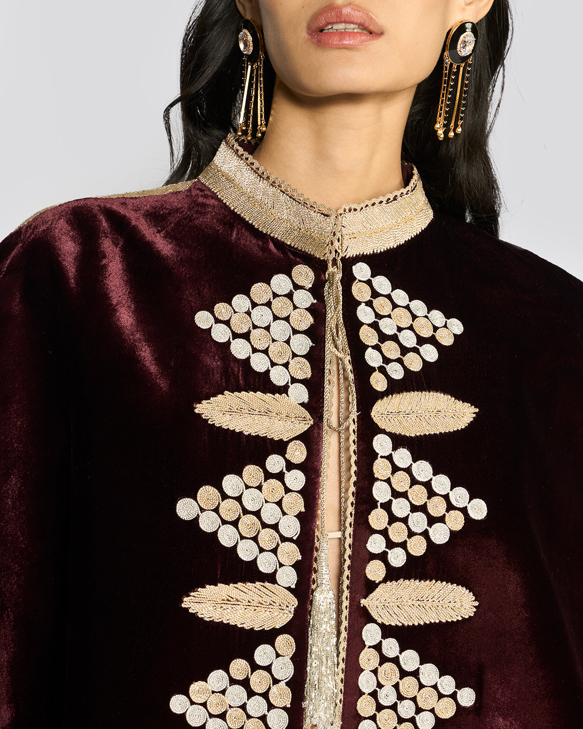 Nora Wine Velvet Cape