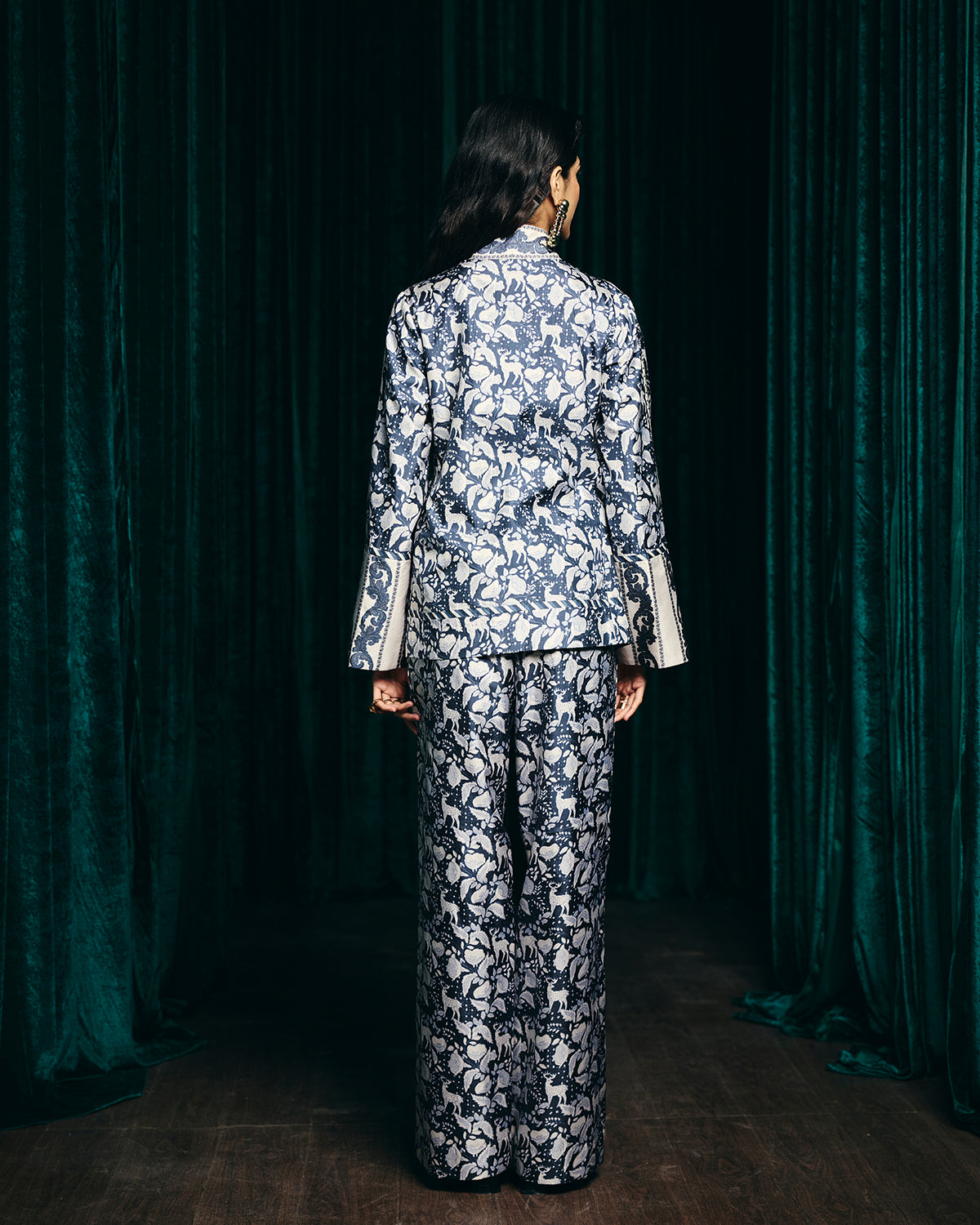 Mirella Indigo Printed Wrap Set