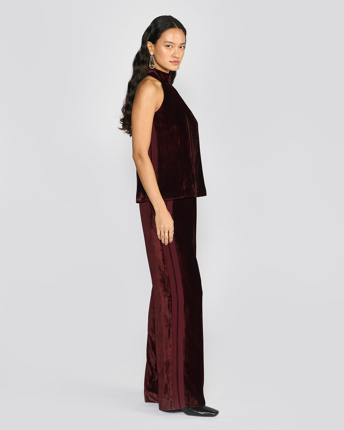 Amelia Wine Velvet Co-ord Set