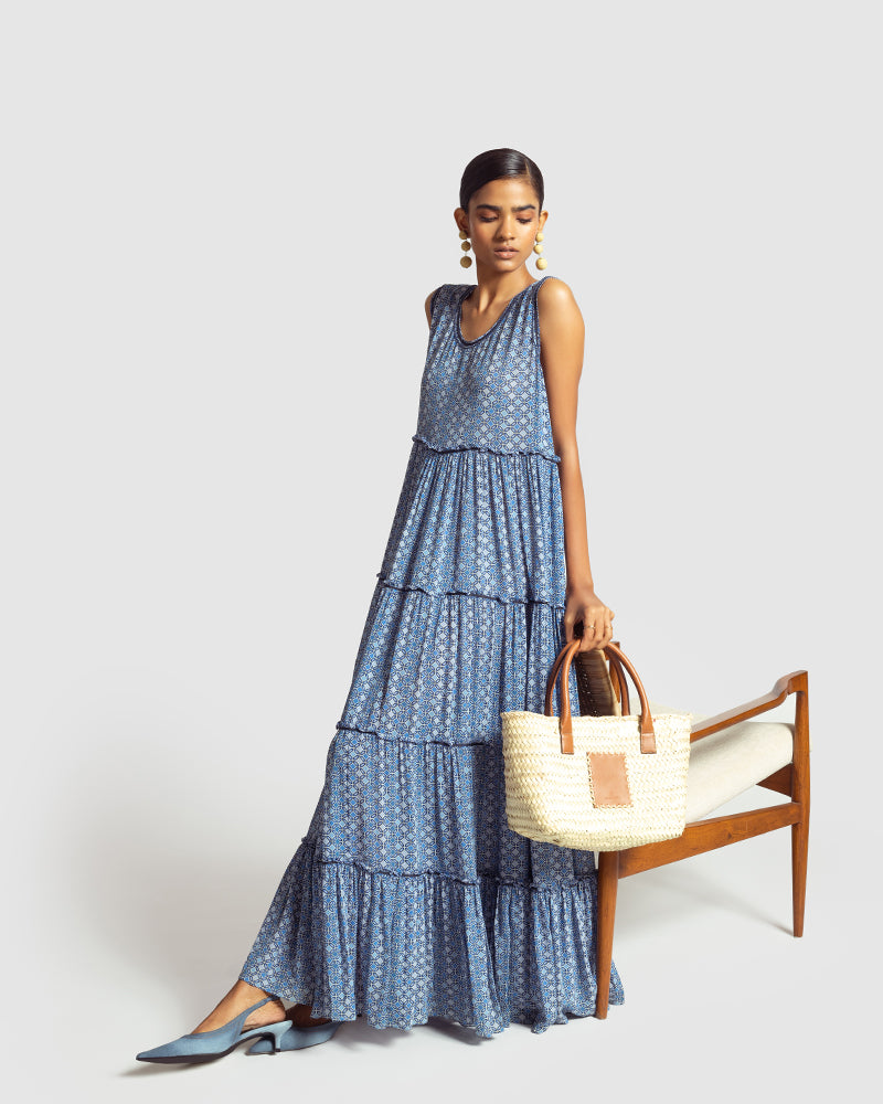 Geo Print Silk Georgette Maxi DressProduct DescriptionWith print patchwork inspired by folk geometric patterns, this panelled maxi dress is how we’ve reimagined Talitha’s signature bohemian language. DressesGeo Print Silk Georgette Maxi Dress