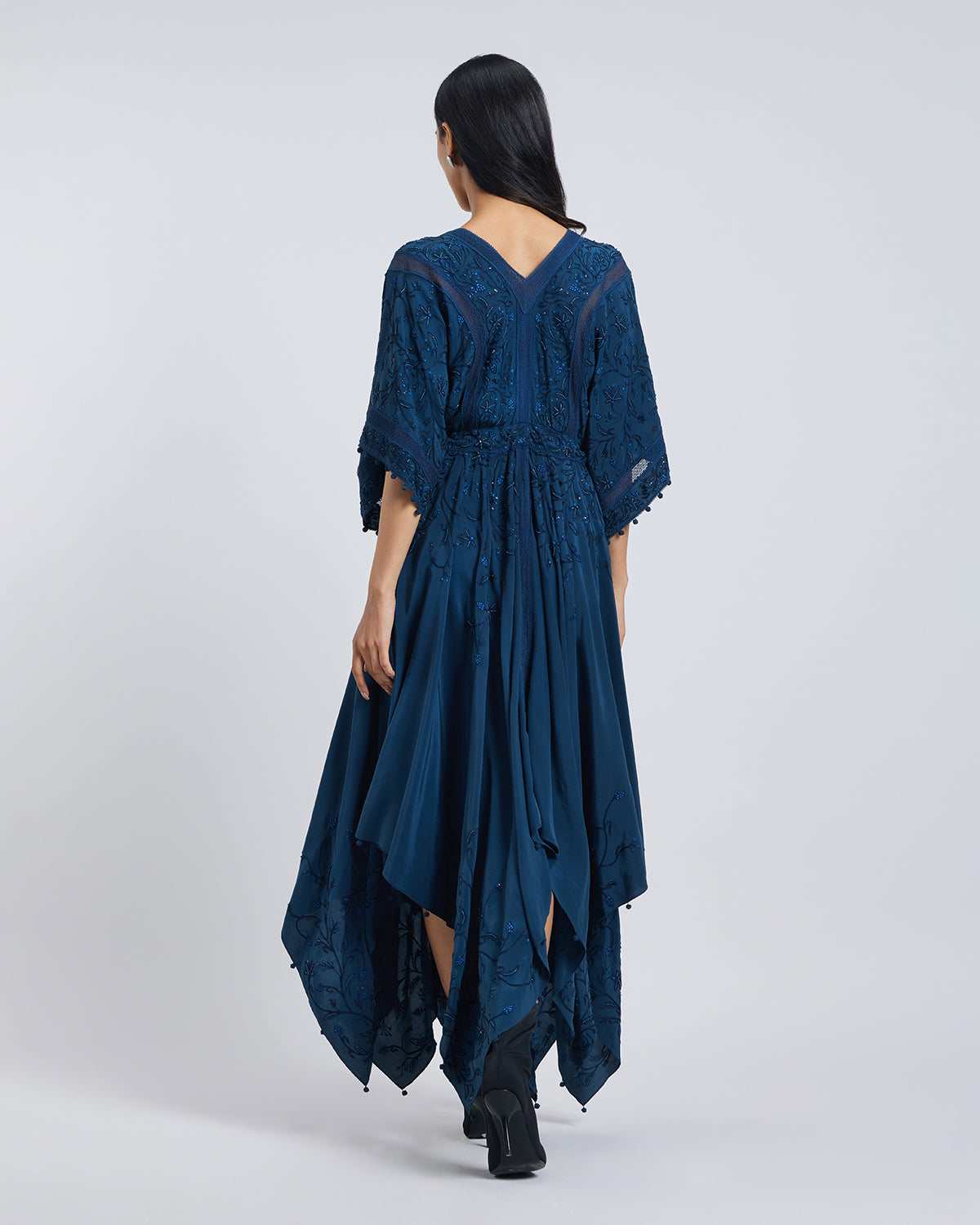 Beaded Aari Silk Crepe Dress