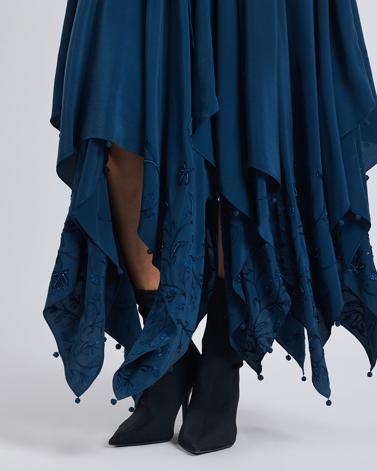 Beaded Aari Silk Crepe Dress
