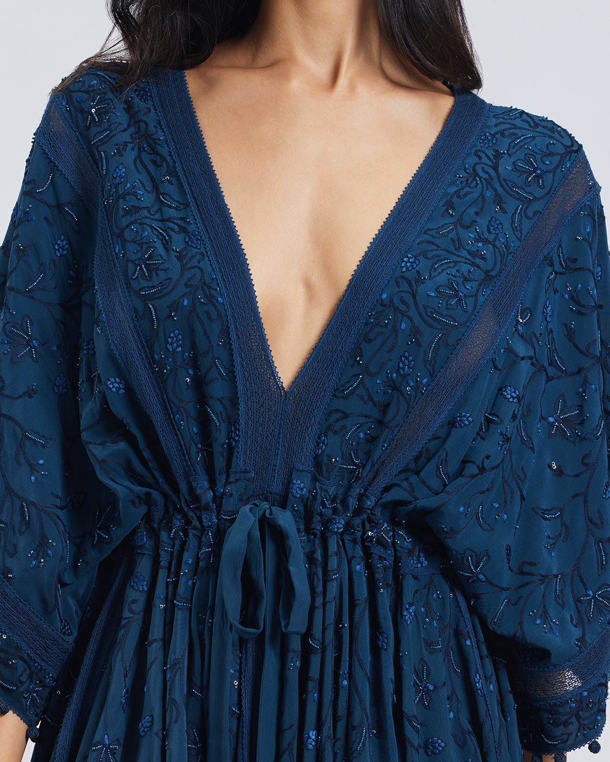Beaded Aari Silk Crepe Dress