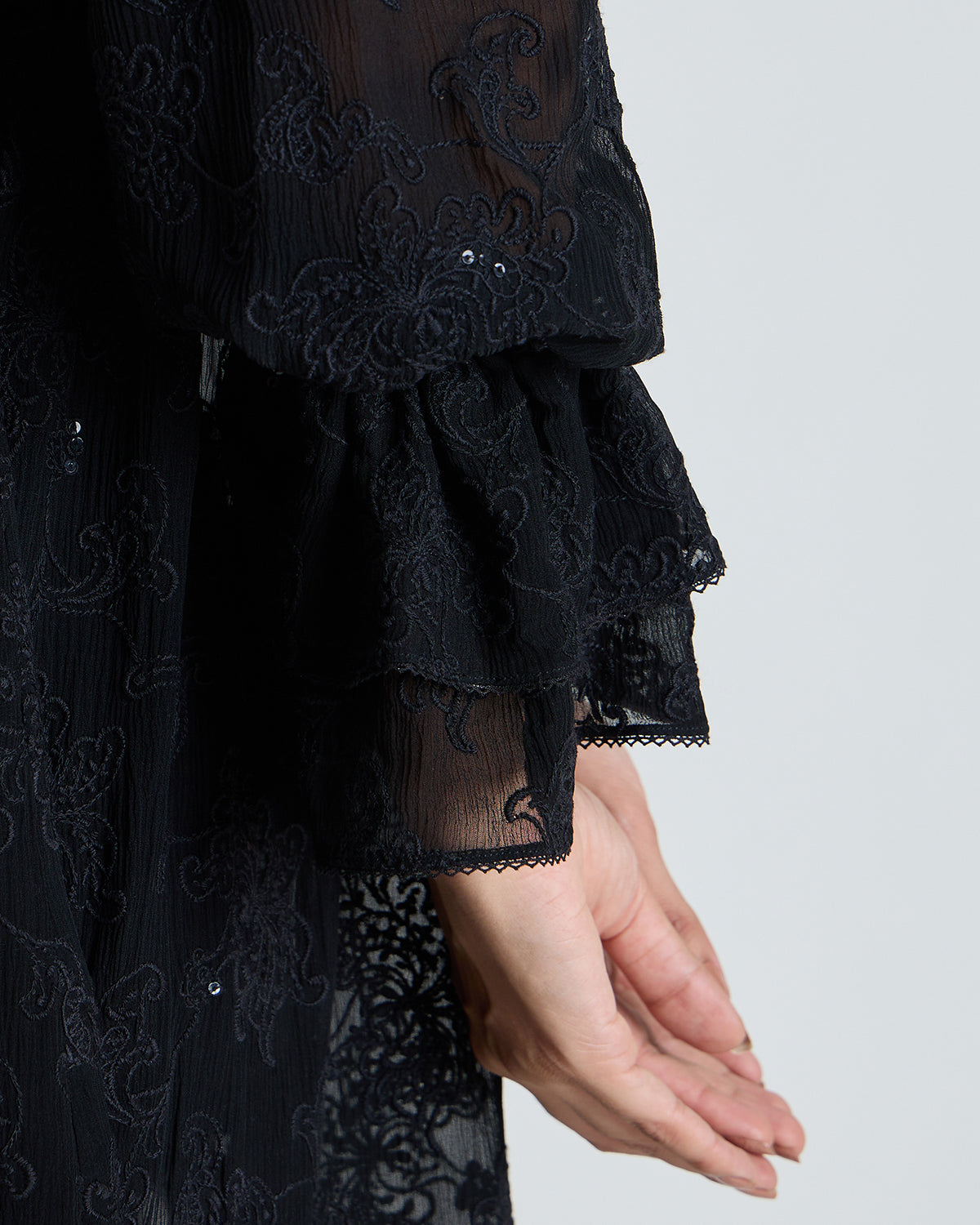 Soleil Black Embroidered Dress