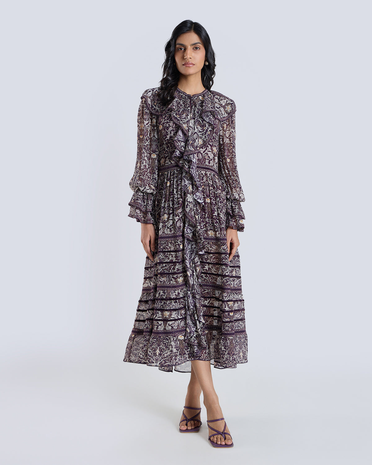 Soleil Wine Printed Dress