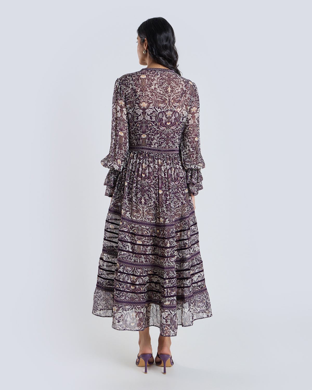 Soleil Wine Printed Dress