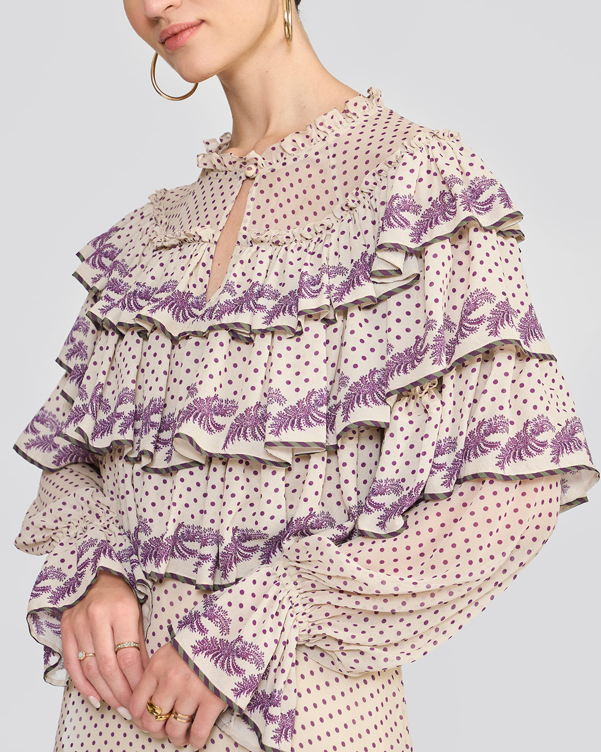 Marie Cream Ruffle Dress