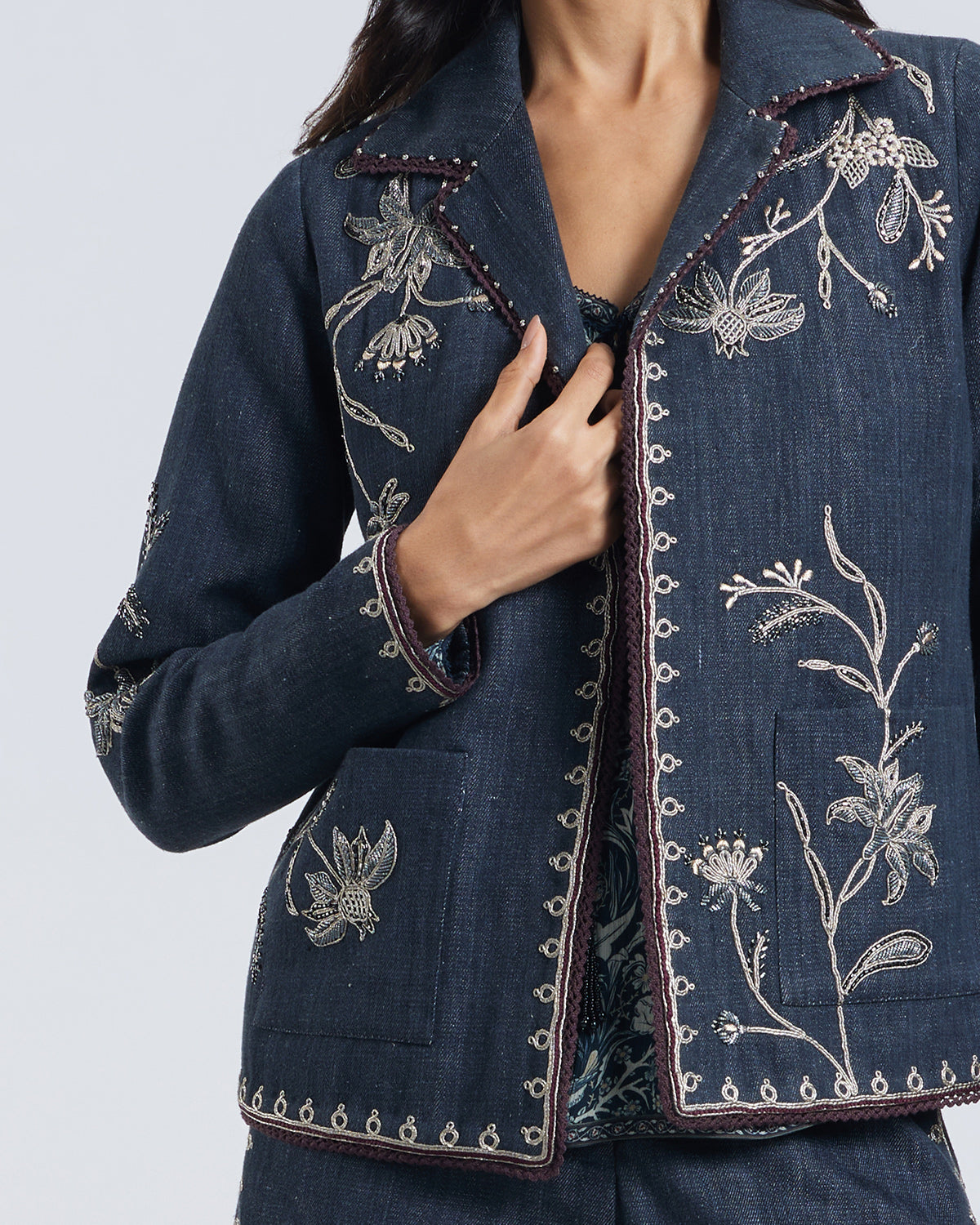 Floral Zardozi Embroidered Jacket