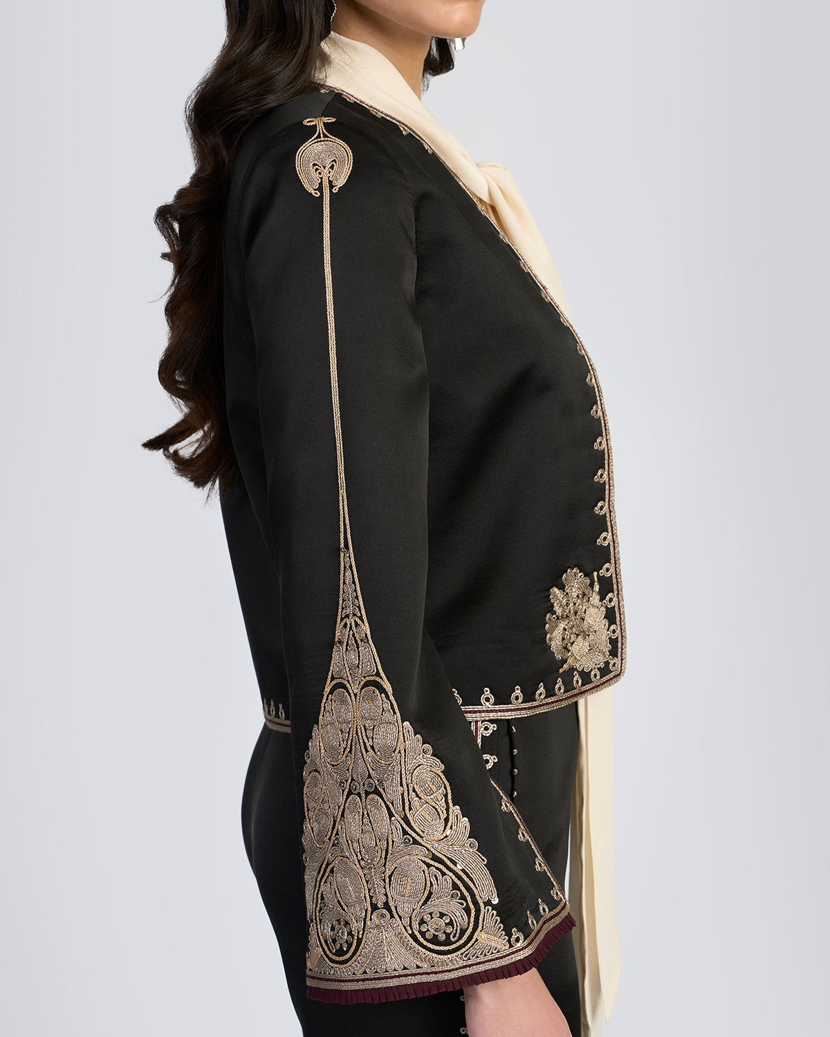Zar Couching Silk Jacket