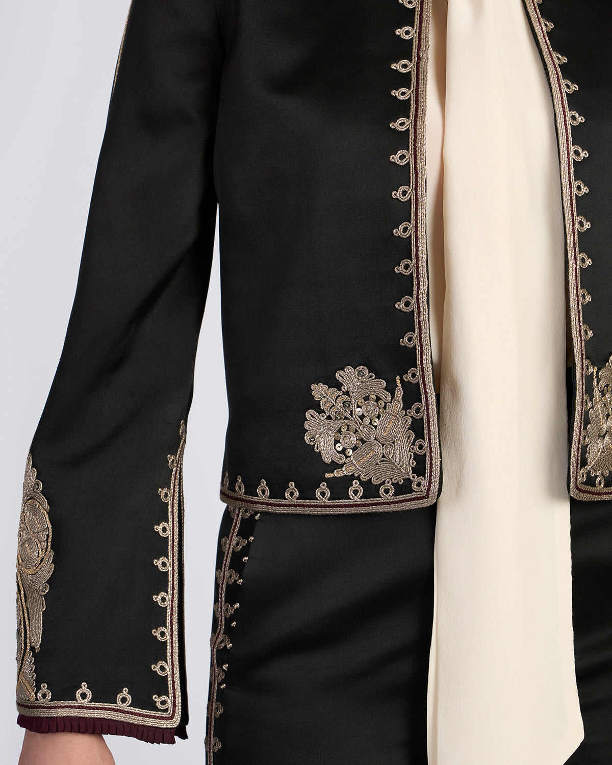 Zar Couching Silk Jacket