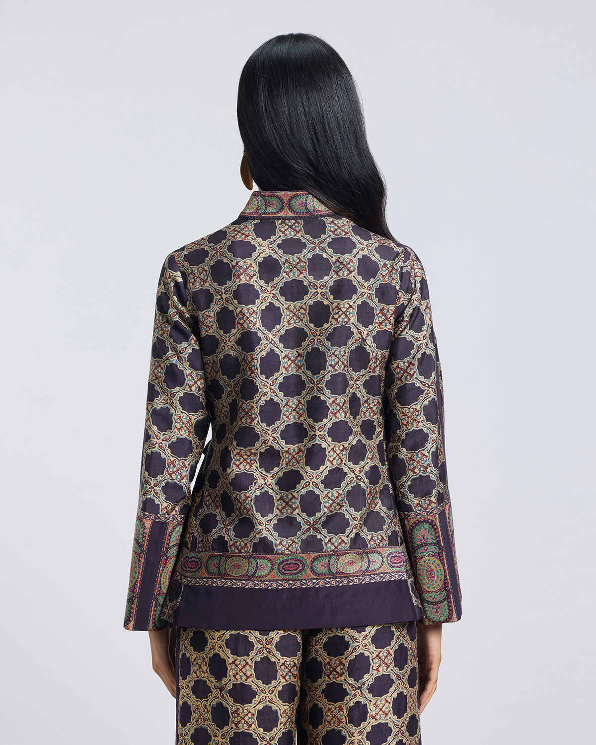 Print Patchwork Wrap Jacket