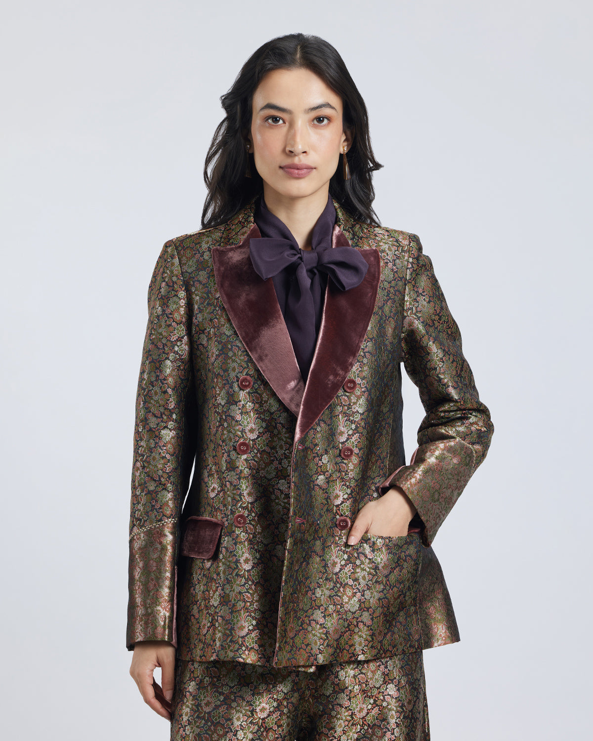 Double Breasted Brocade Jacket
