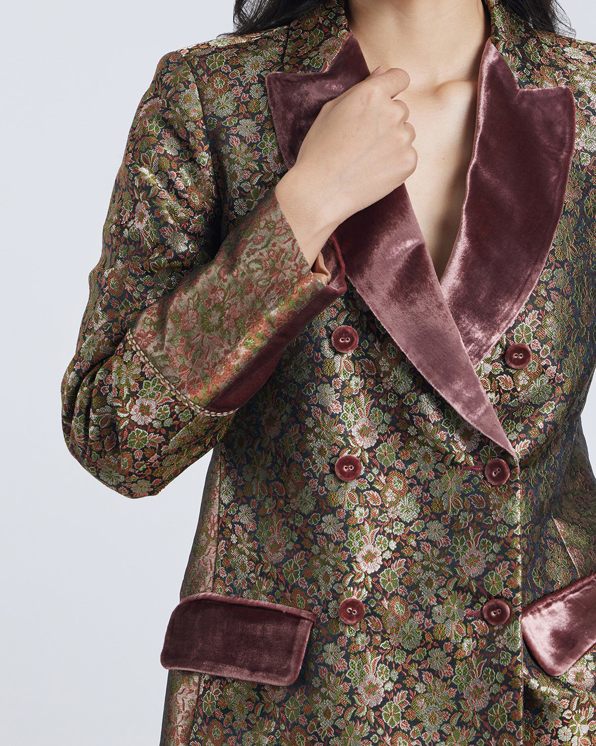Double Breasted Brocade Jacket