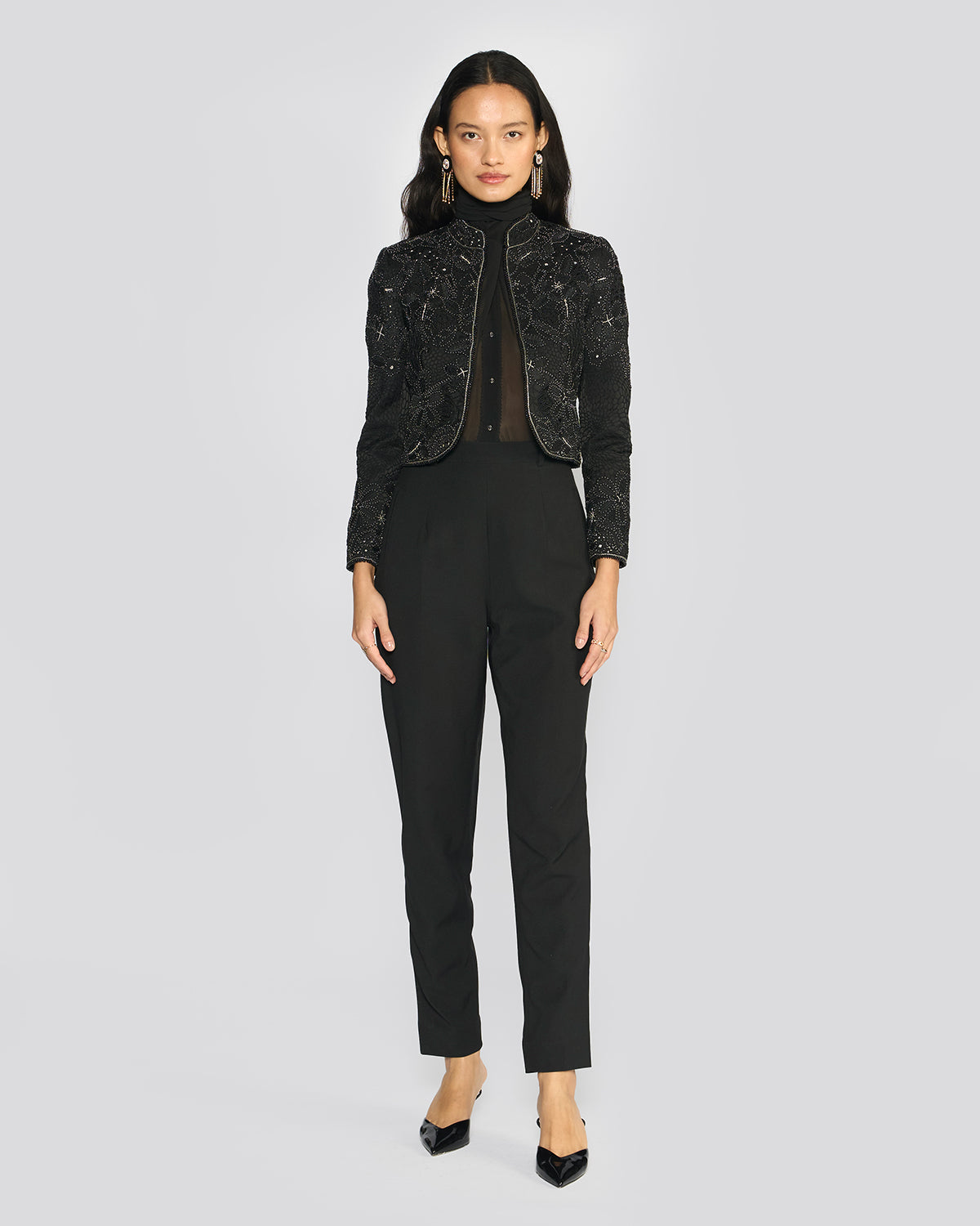Faye Black Cutwork Jacket