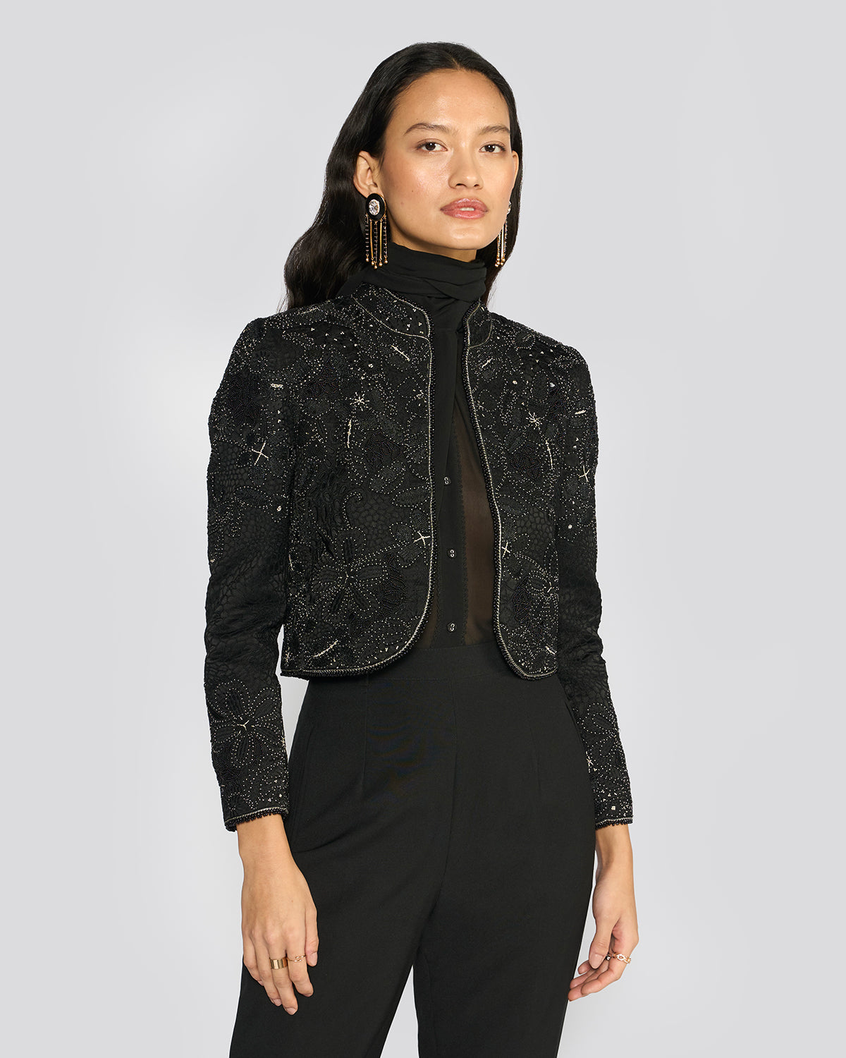Faye Black Cutwork Jacket
