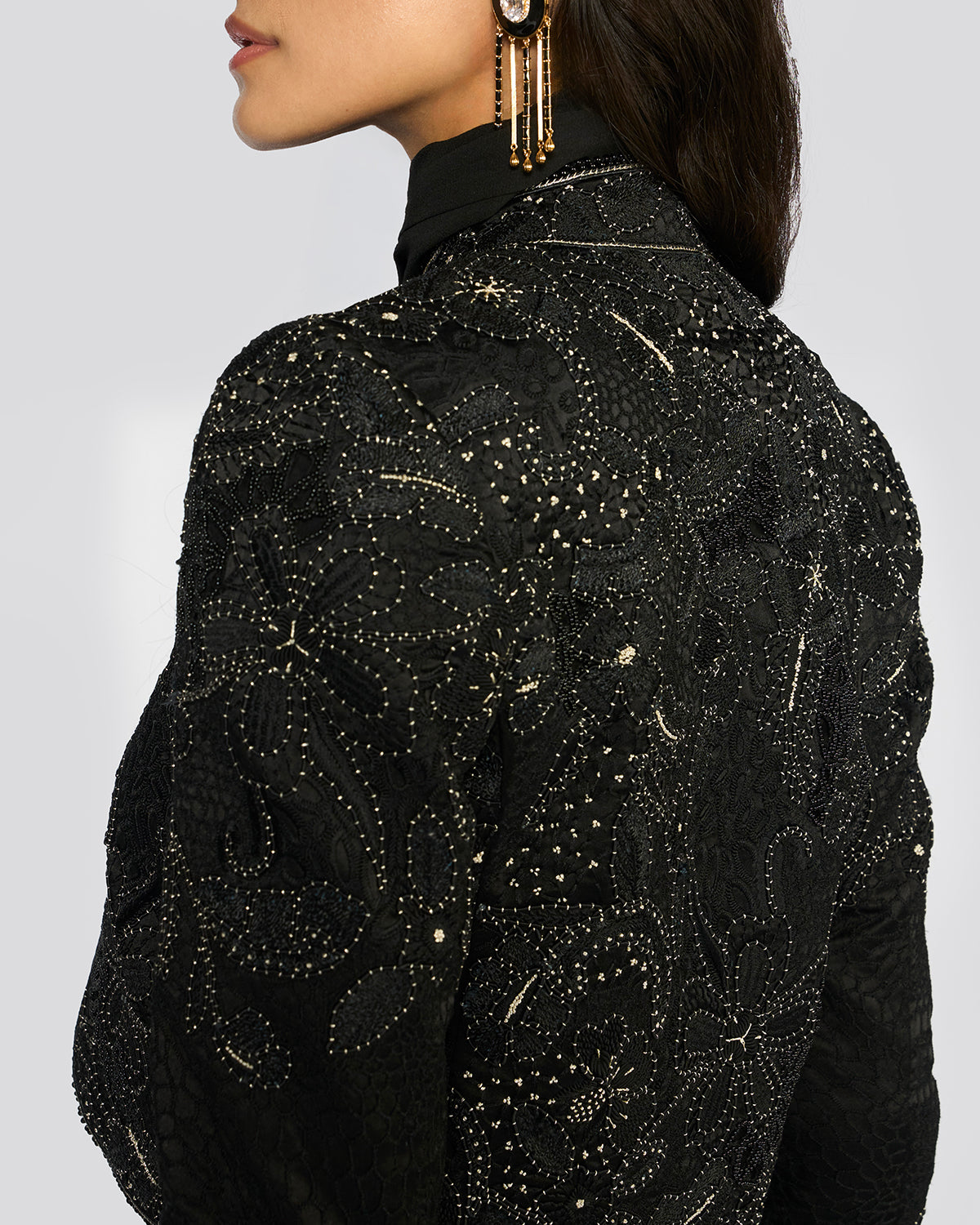 Faye Black Cutwork Jacket