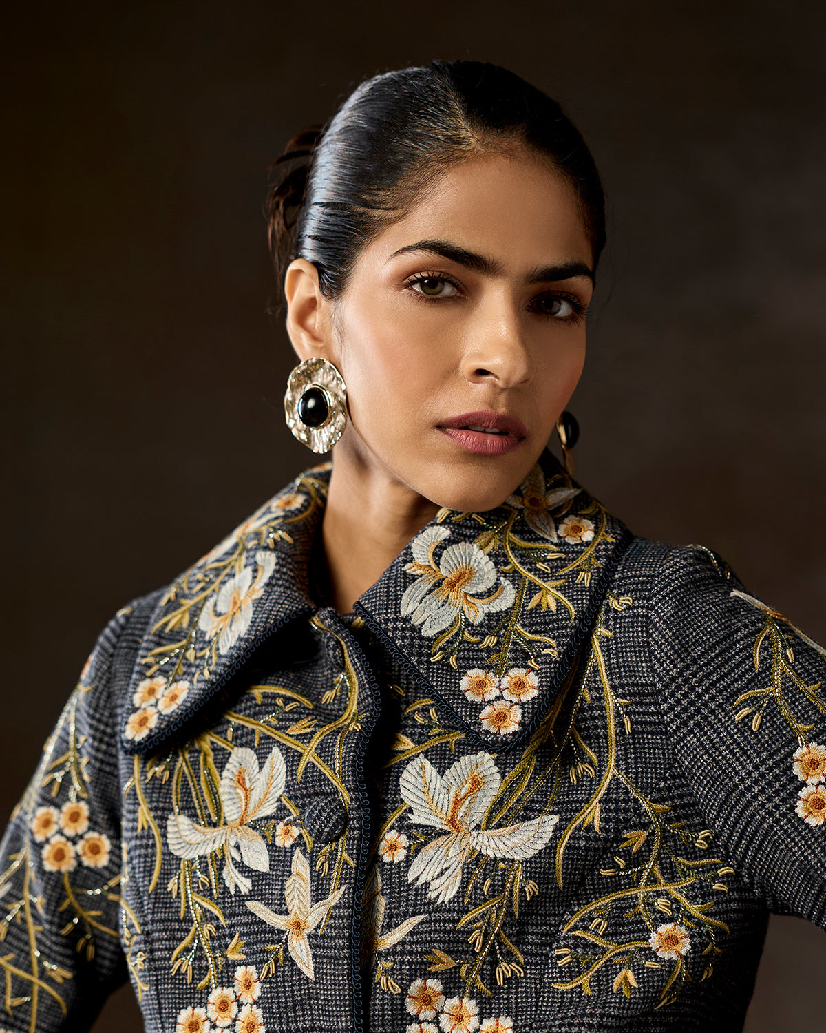 Rheia Embroidered Flannel Jacket