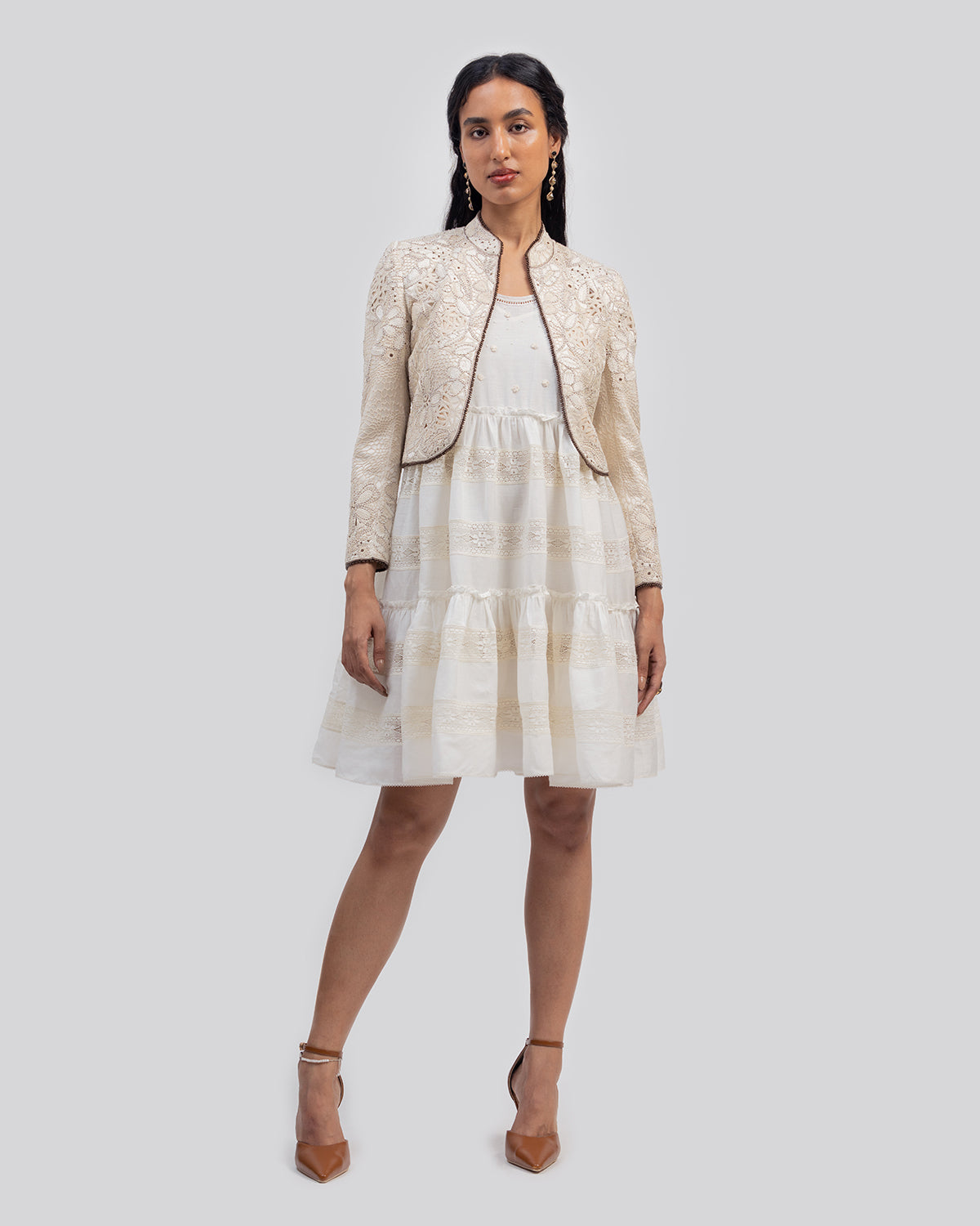Faye Cream Cutwork Jacket