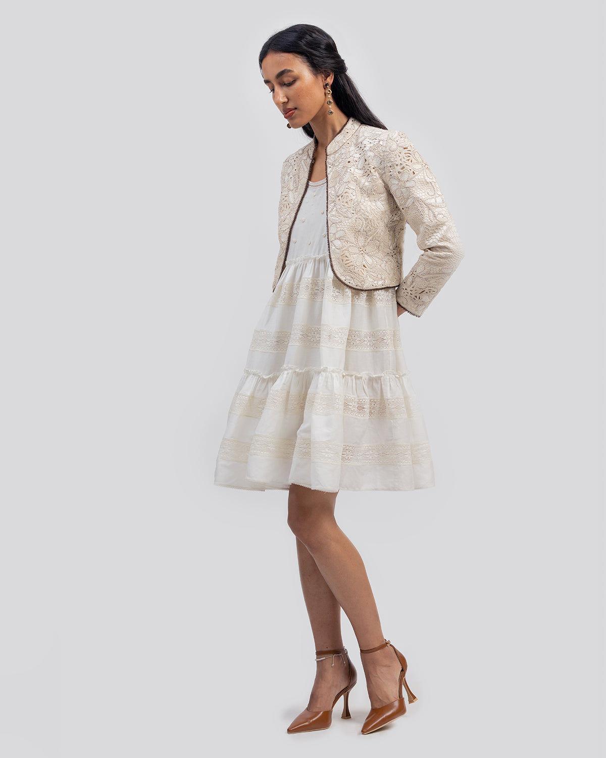 Faye Cream Cutwork Jacket