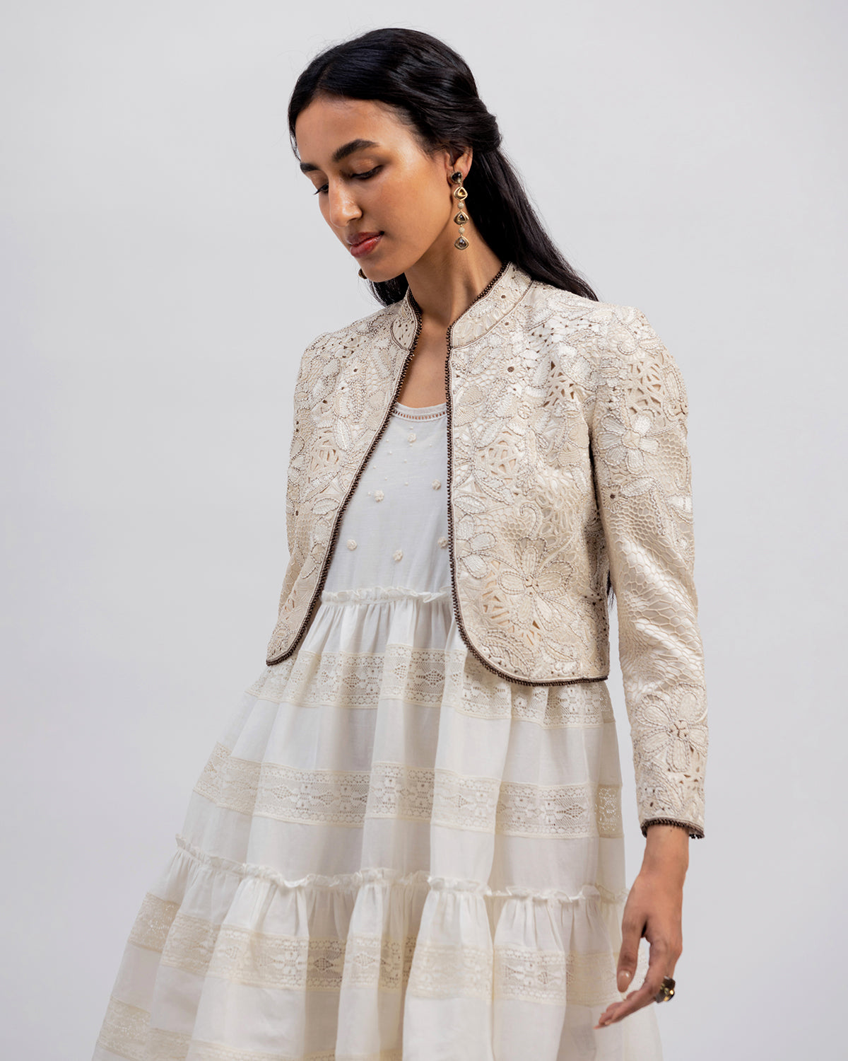Faye Cream Cutwork Jacket