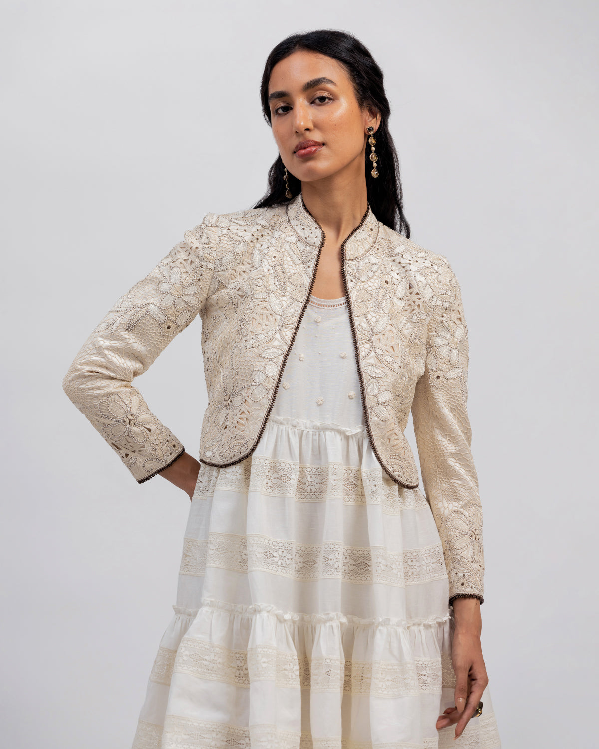 Faye Cream Cutwork Jacket