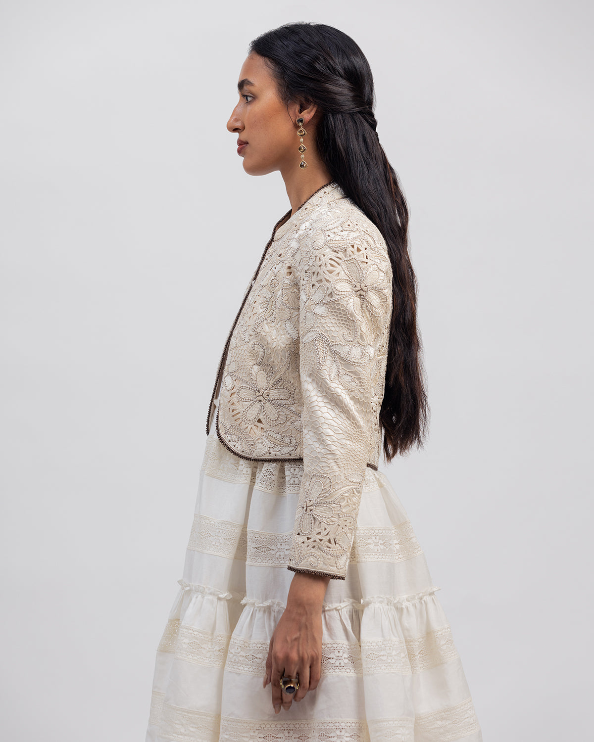 Faye Cream Cutwork Jacket