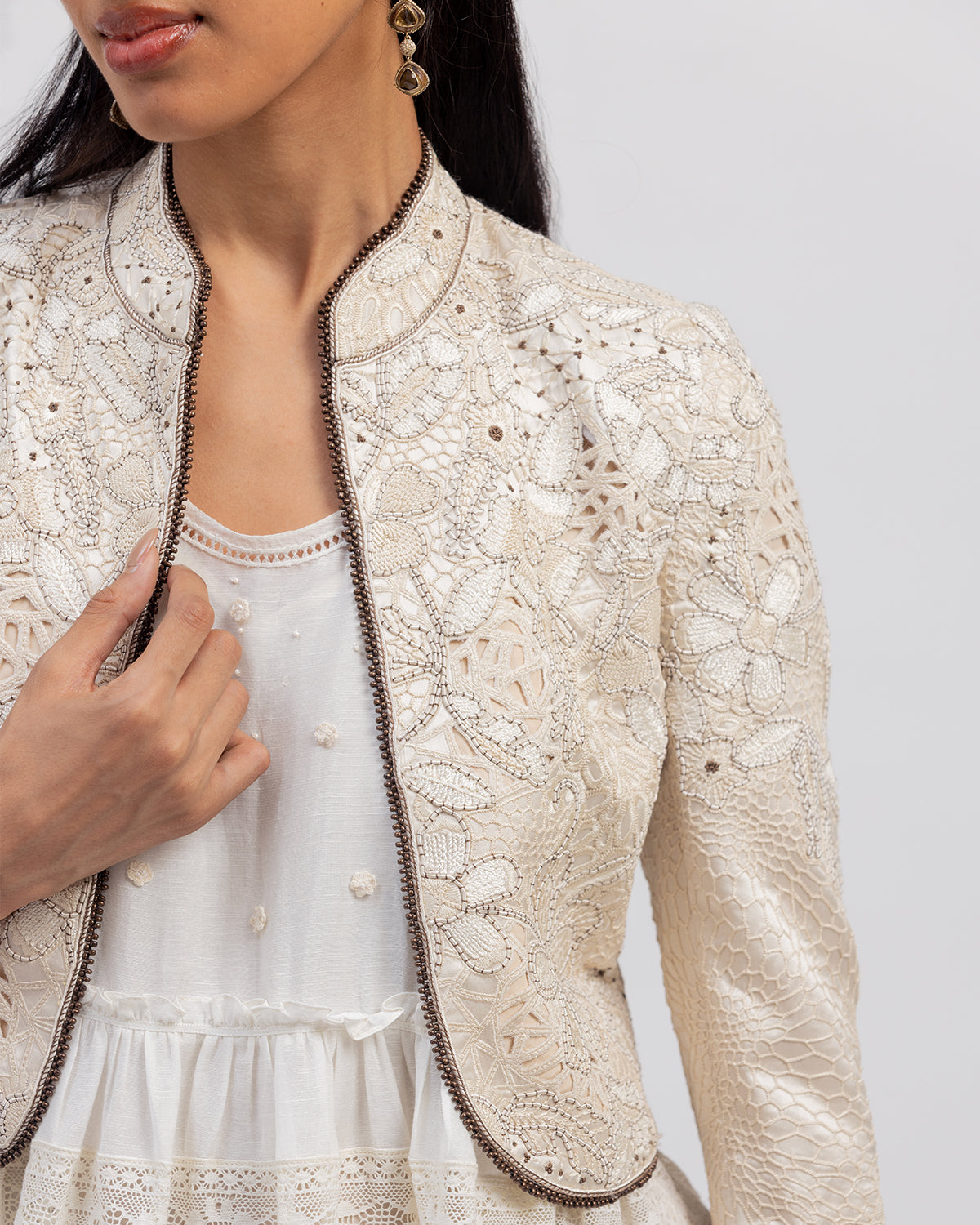 Faye Cream Cutwork Jacket