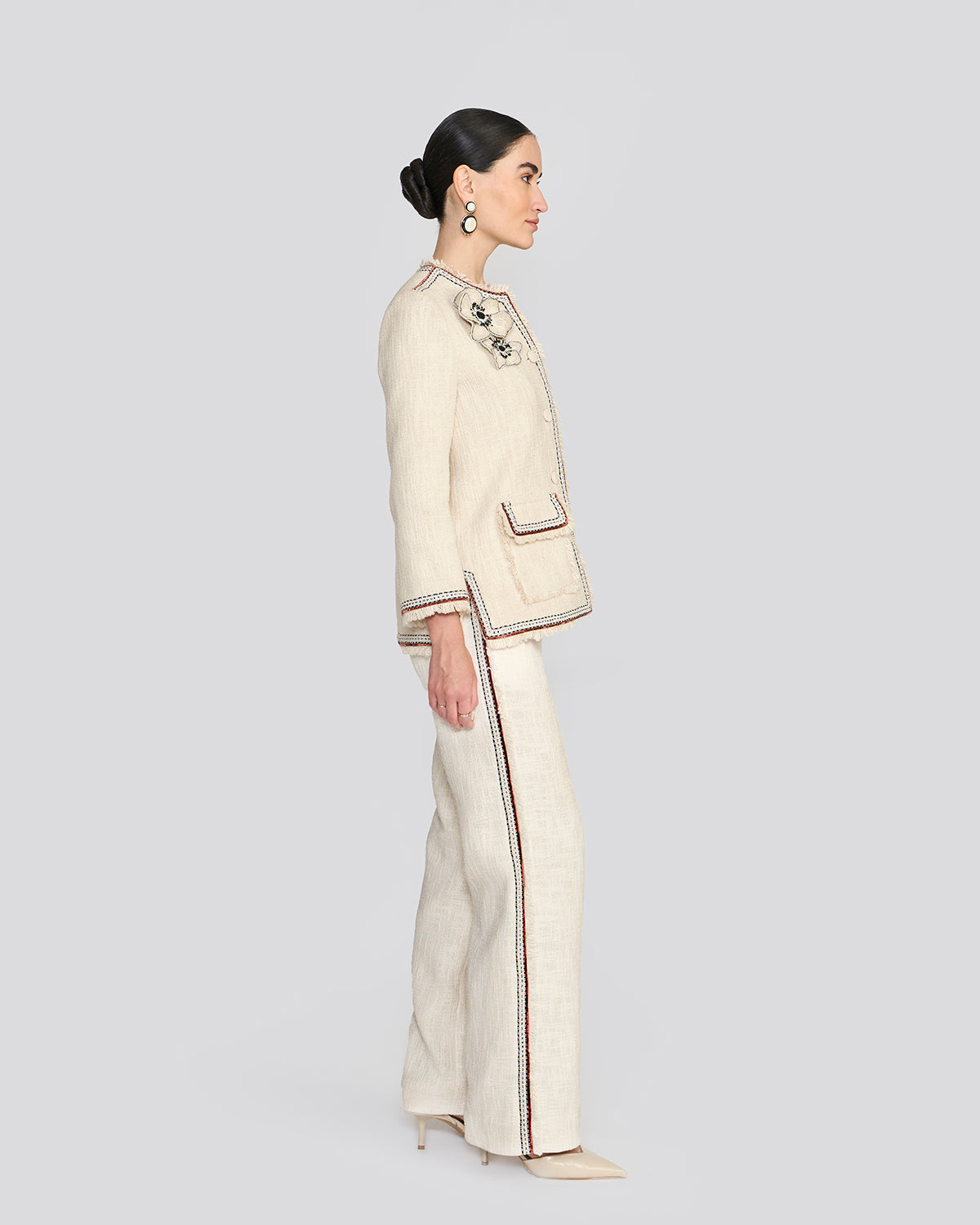 Lydia Ivory 3D Floral Jacket