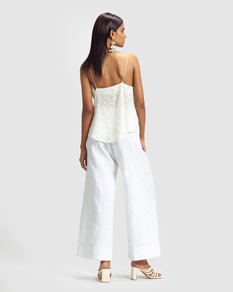 Embroidered Lace Silk Georgette CamisoleProduct DescriptionMade from silk georgette, this relaxed-fit camisole features a blend of lace and embroidery. Also includes a centre-front button closure and cordeTopsEmbroidered Lace Silk Georgette Camisole