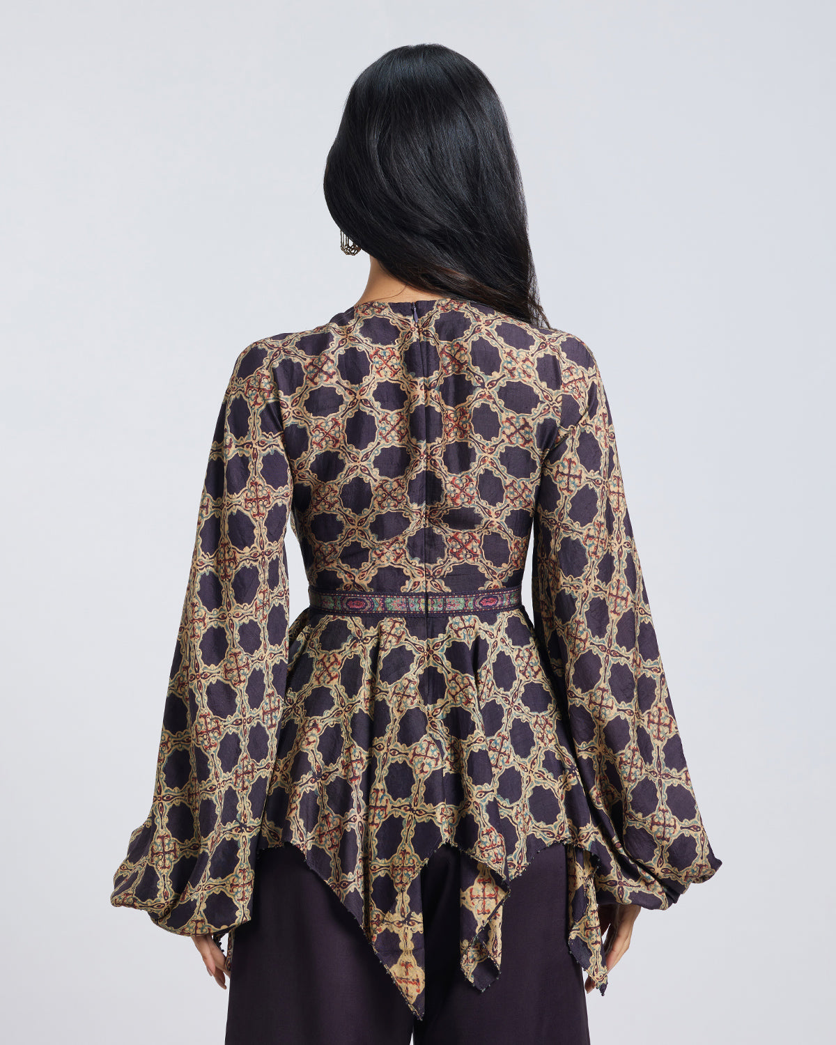 Ajrakh Print Maya Silk Top