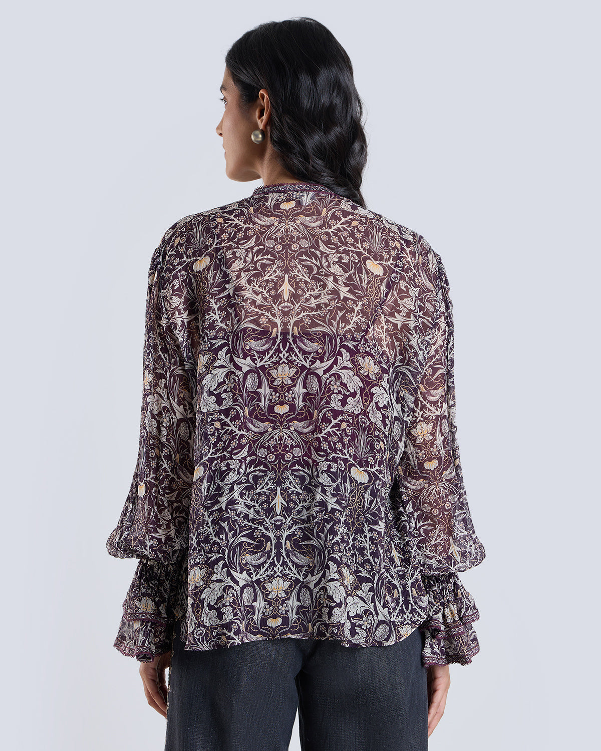 Soleil Wine Printed Blouse