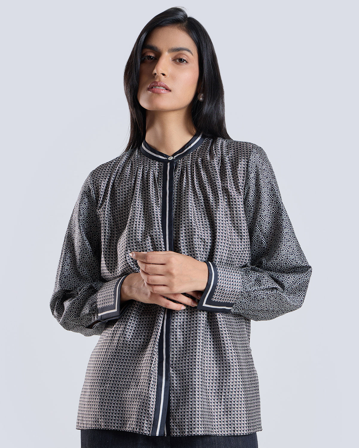Elyssia Geometric Print Blouse