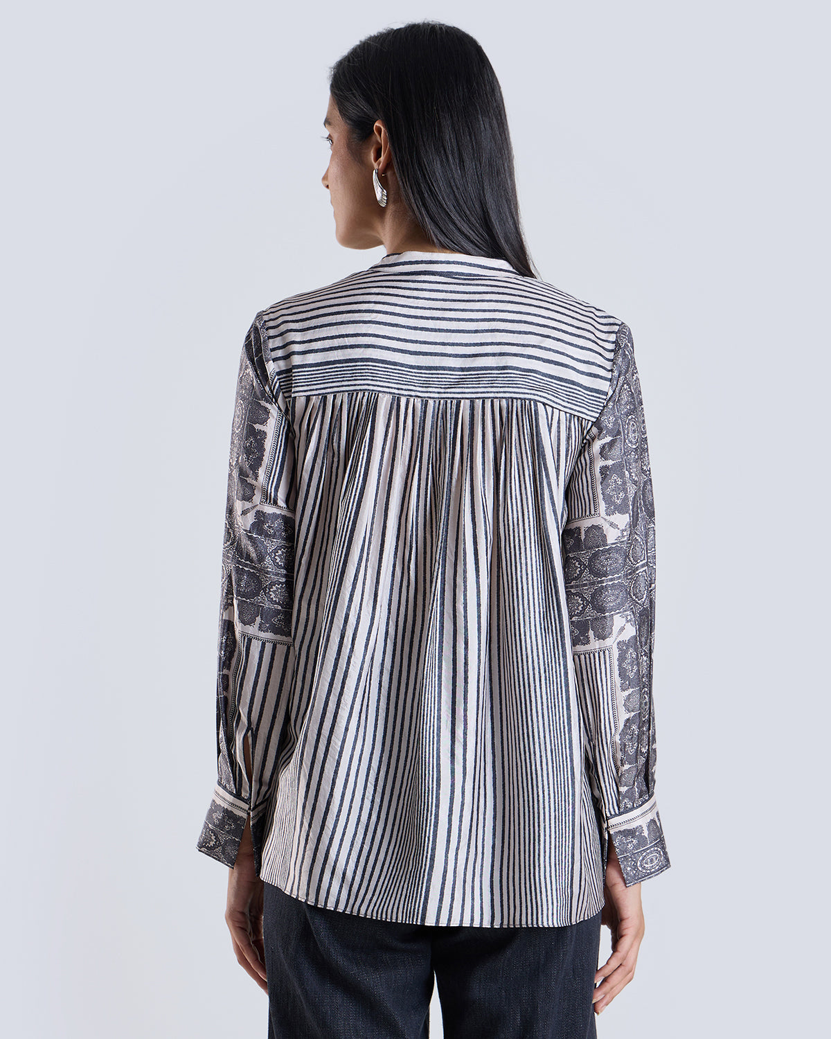 Elyssia Scarf Print Blouse
