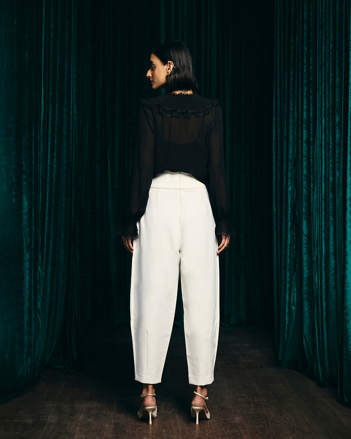 Maisie Black Ruffle Top