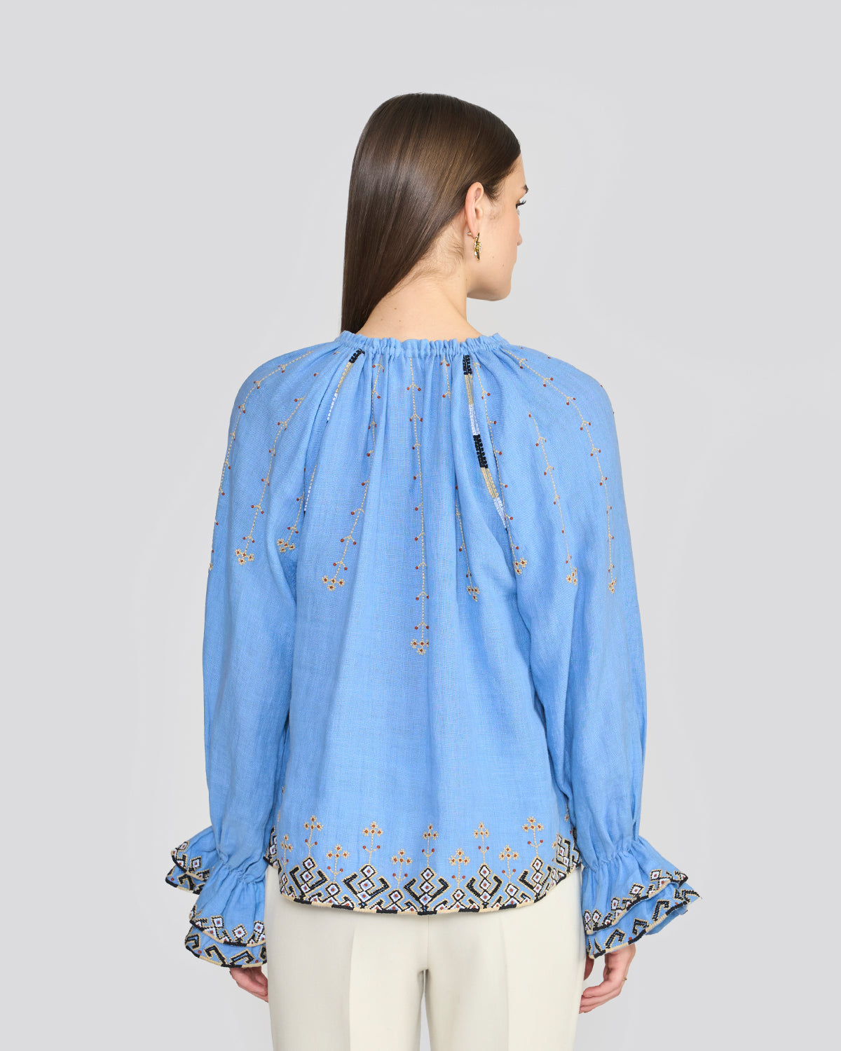 Chelsea Cornflower Blue Embroidered Top