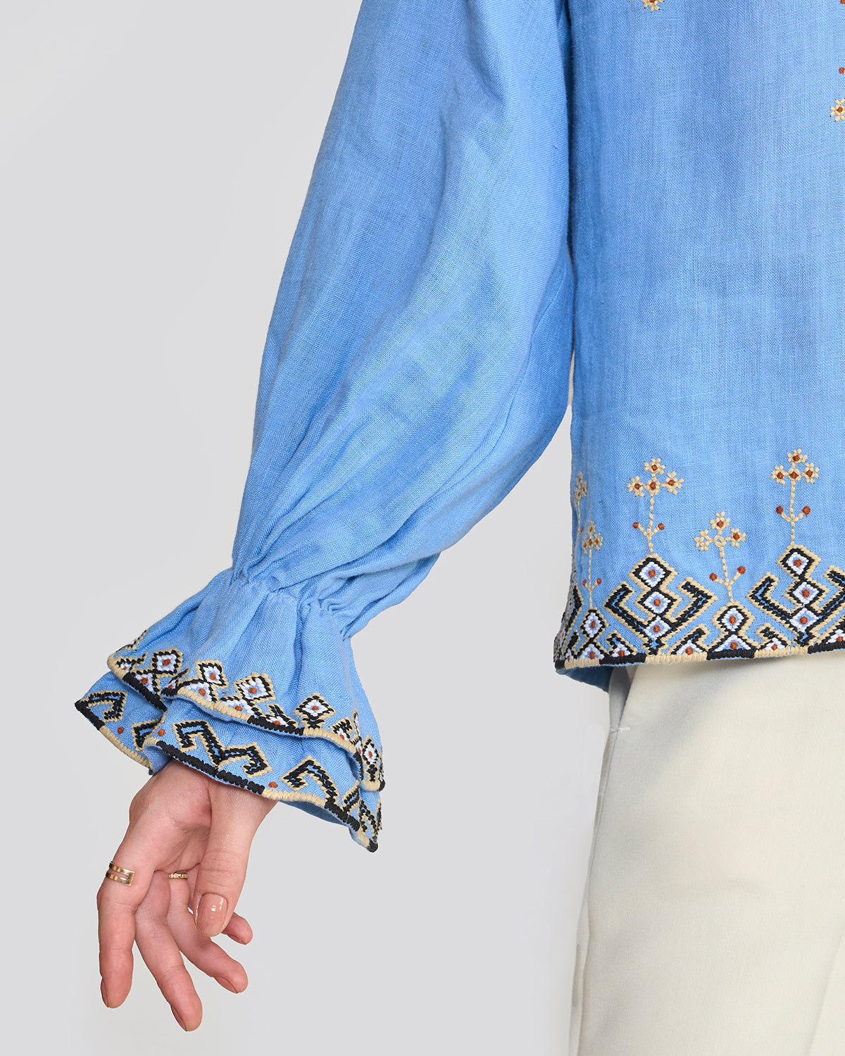 Chelsea Cornflower Blue Embroidered Top