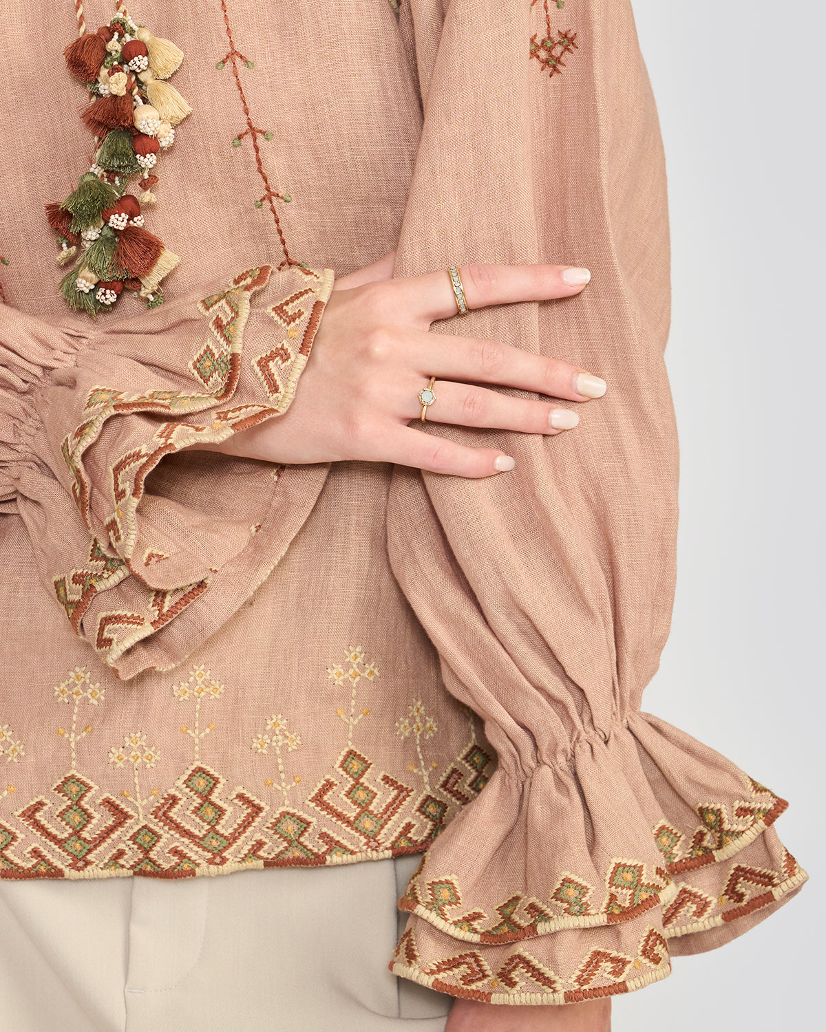 Chelsea Dusty Rose Embroidered Top