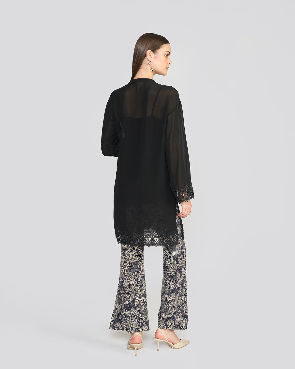 Amalia Natural Black Pintuck Tunic