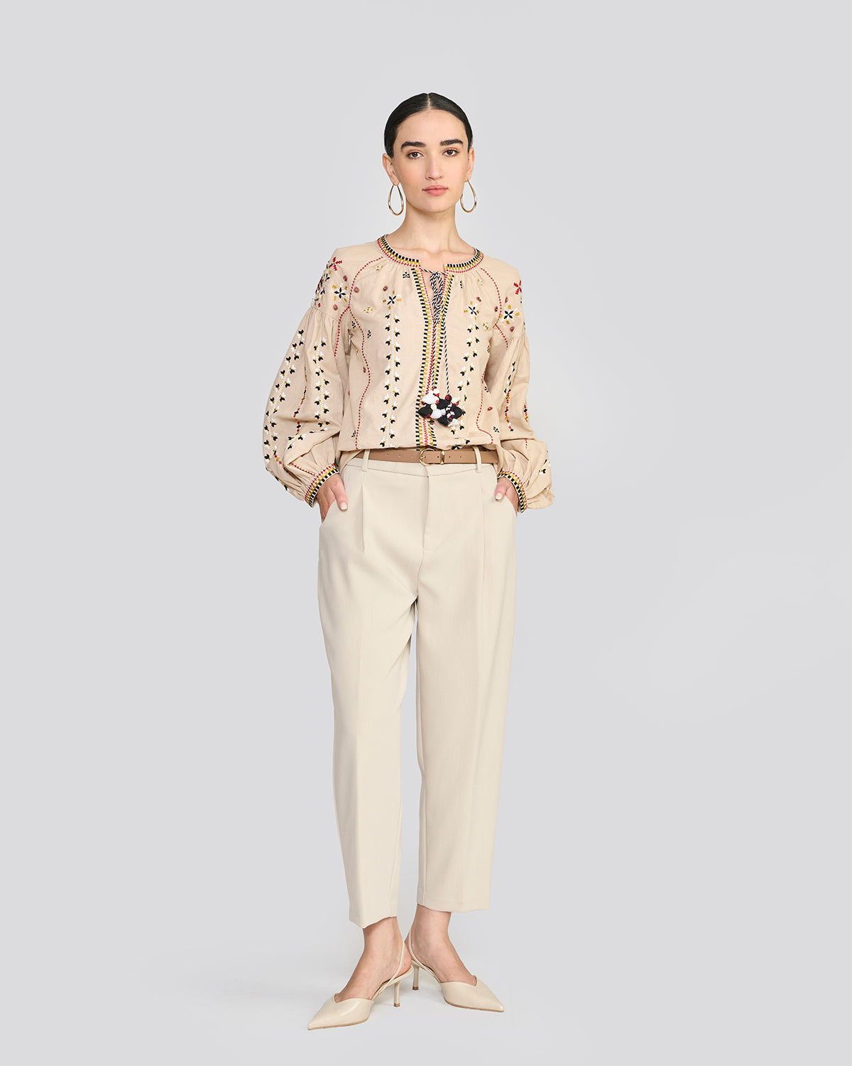 Eloise Cream Embroidered Top