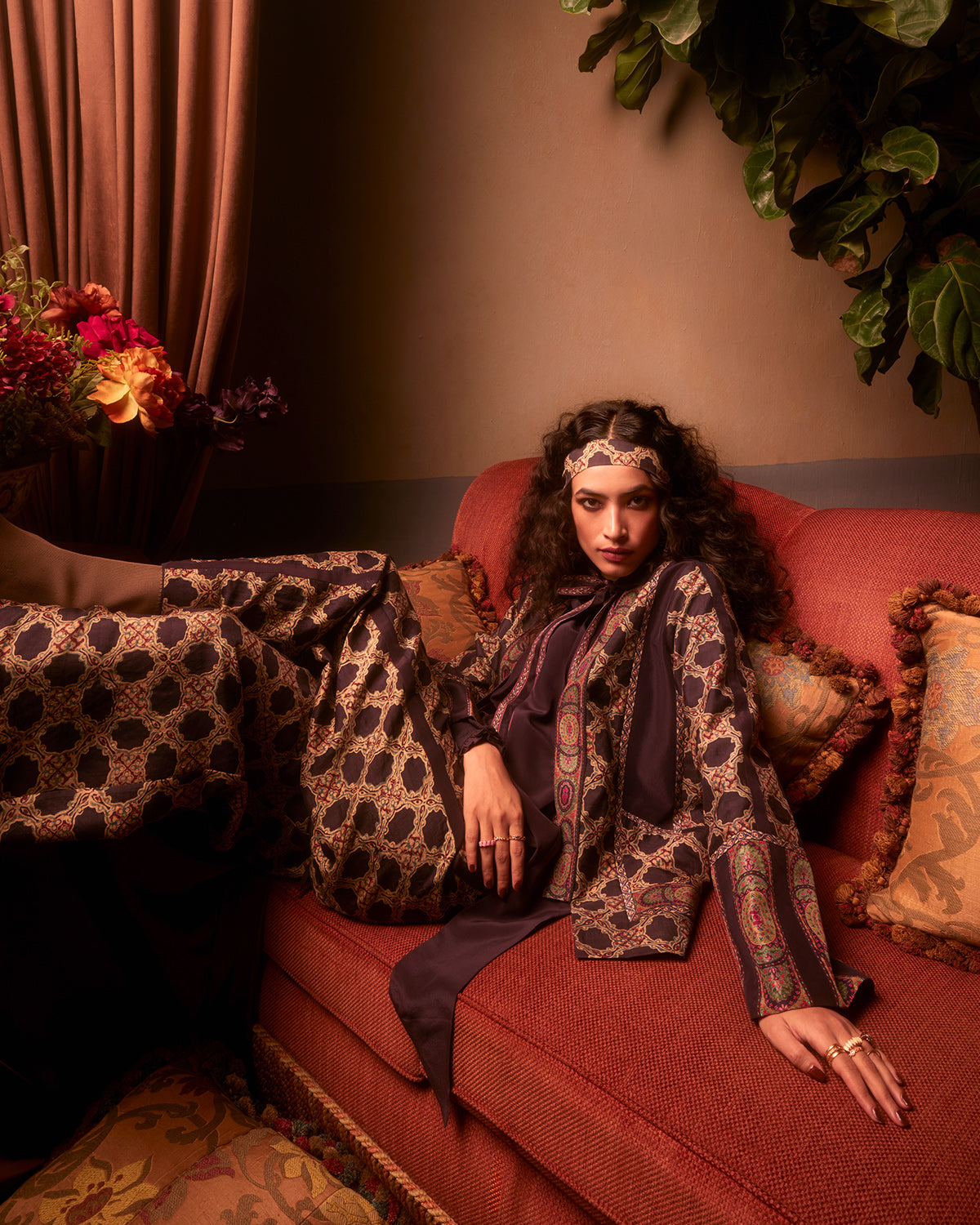 Ajrakh Print Silk Pant